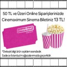 [Carrefoursa] 50TL ve Üzeri Alisveriste Sinema Bileti 13TL Firsat