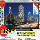 [A101] Altus Uydu Alıcılı Slim LED TV 48" AL48L-5531-B 1.179TL