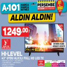 [a101] HI-LEVEL 43" Uydu Alıcılı Full HD LED TV 1.249,00TL - 30.11.2017