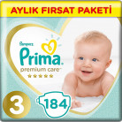 [Amazon Türkiye] Prima Premium Care 3 Numara Midi 184'lü Aylık Fırsat Paketi Bebek Bezi 158TL - 04.04.2020
