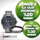 Saat & Saat'te Bonus'a İlk Saat Ürününde %20 ve İkinci Takı Ürününde %30 İndirim Var