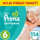 [GittiGidiyor] Prima Aktif Bebek 6 Beden Ekstra Large 114 Adet Bebek Bezi 164TL - 21.01.2019