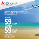 OnurAir Yurtiçi 59TL, Yurtdışı 59€'dan Başlayan Fiyatlarla Uçuşlar